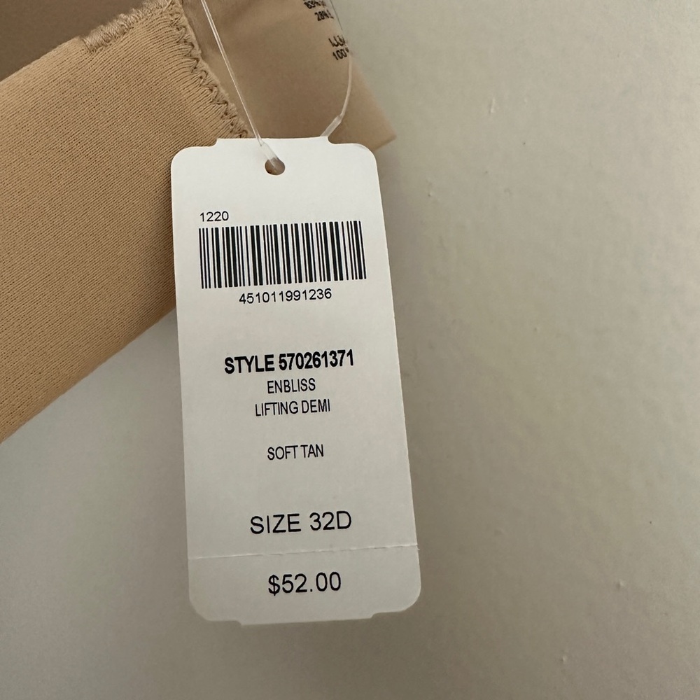 SOMA 32D NWT Enbliss Lifting Demi Soft Tan - Picture 2 of 4